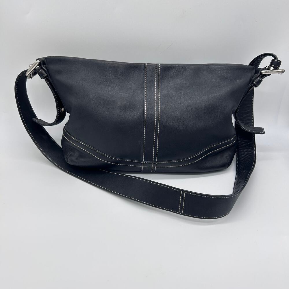 Vintage Y2K Coach Hamilton Shoulder Bag Soft Leather Purse Black F10939